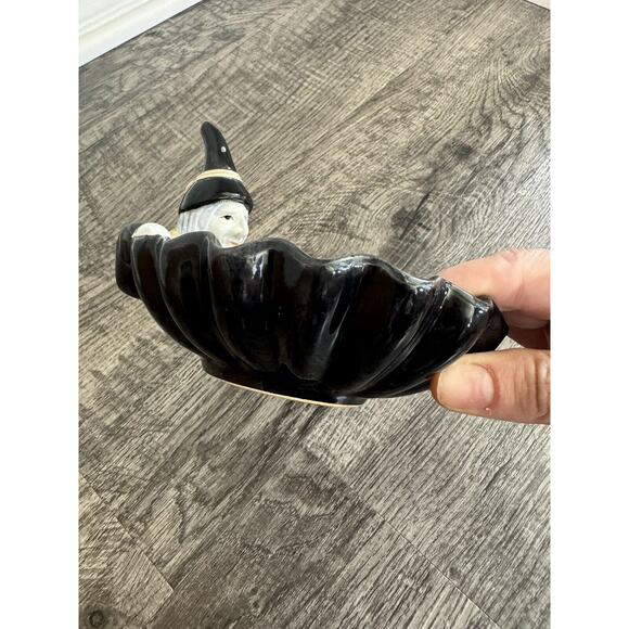 Vintage 1990s White Candy Dish Bowl Black Dress Is Bowl Kitschy - Picture 6 of 9